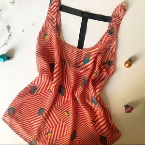 NWOT Lush T-back sheer top